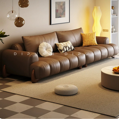 DIPU Ali Retro Cream Piano Leather Sofa from DIPU
