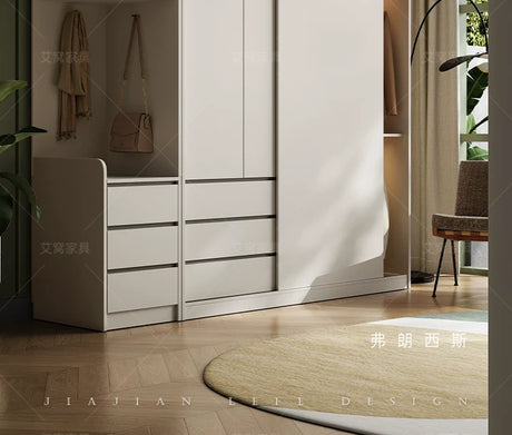 AIWO Lisette Compact Cream Sliding Door Wardrobe for Bedrooms from AIWO