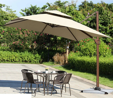 MOJIA Lysandra Solar-Powered Patio Umbrella with Elegant Lighting from MOJIA