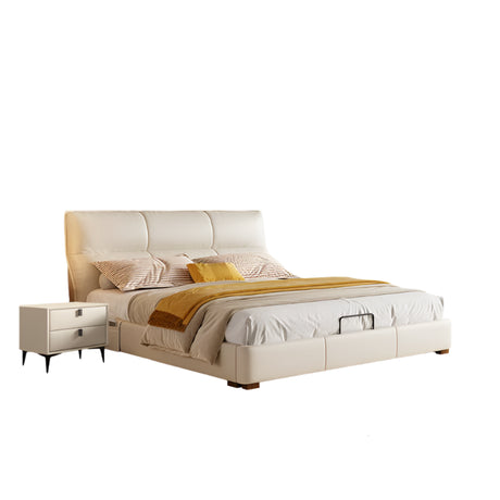 DIPU Dawson Creamy Wind Modern Leather Bed from DIPU
