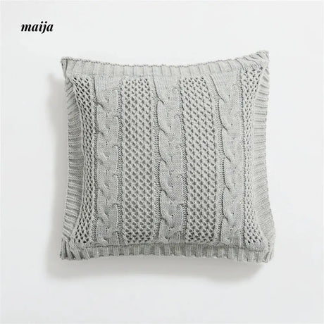 MISTYWOOD Knitted Cushion with Blanket Stripes from MISTYWOOD