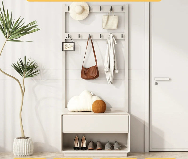 LINYUE Lila Minimalist Wooden Hanger with Shoe Shelf from LINYUE