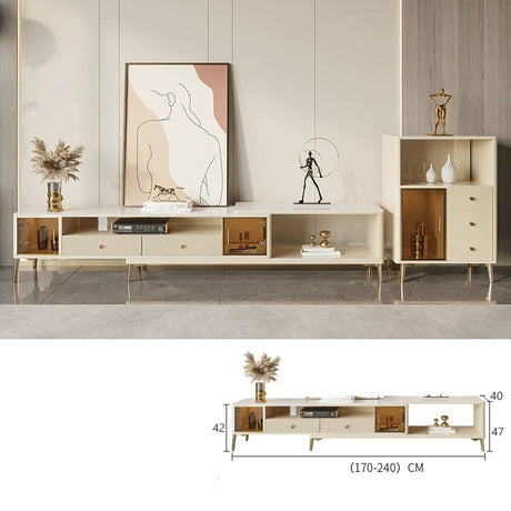 DIPU Celine Round Rock Plate Coffee Table Set from DIPU