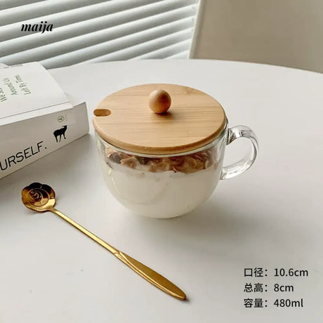 BANKE Wide Mouth Glass Oat Breakfast Bowl from BANKE