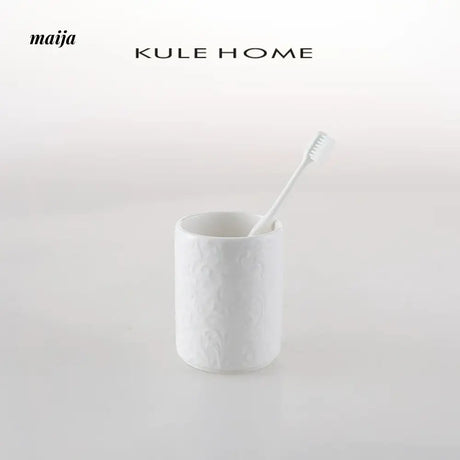 KULE HOME Ceramic Mouthwash Cup and Toothbrush Holder from KULE HOME