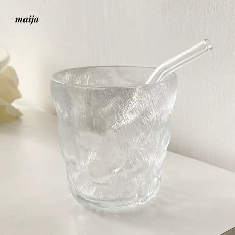 BANKE Glacier Straw Girl Coffee Water Glass Cup from BANKE