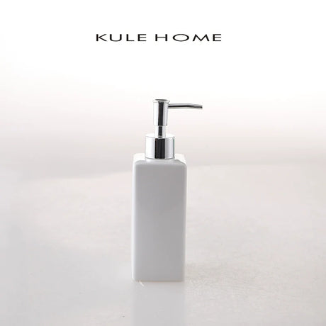 KULE HOME Square Ceramic Lotion Bottle for Bathroom from KULE HOME