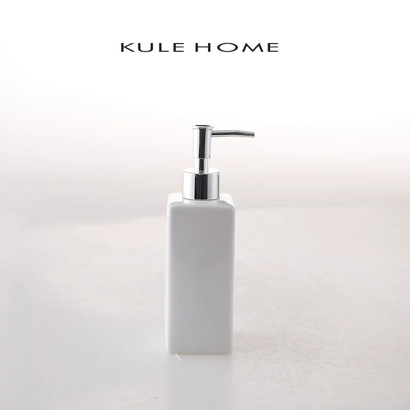 KULE HOME Square Ceramic Lotion Bottle for Bathroom from KULE HOME