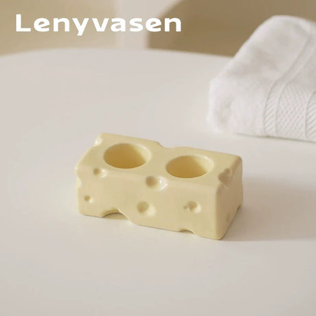 LENYVASEN Remy Cheese Ceramic Toothbrush Rack from LENYVASEN