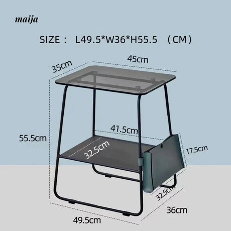 MIKA Mini Glass Metal Bedside Table from MIKA