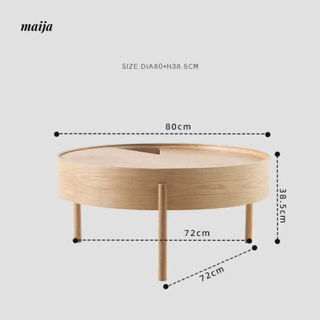 MIKA Multifunctional Solid Wood Storage Side Table from MIKA