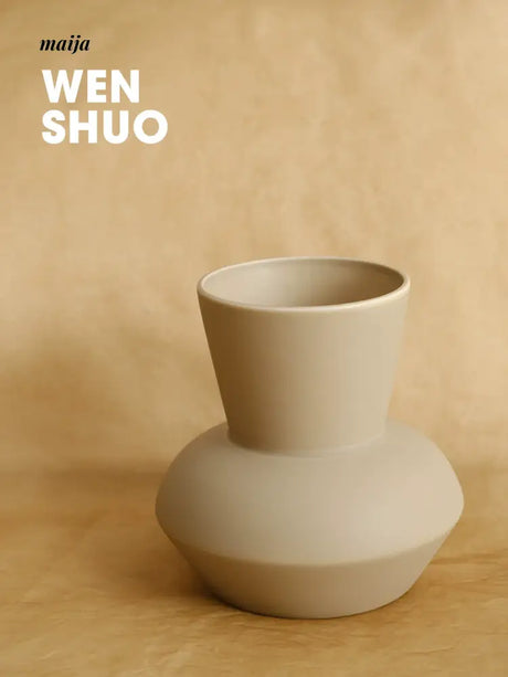 WENSHUO French Cream Wide-Mouth Vase from WENSHUO