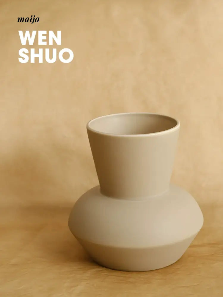 WENSHUO French Cream Wide-Mouth Vase from WENSHUO