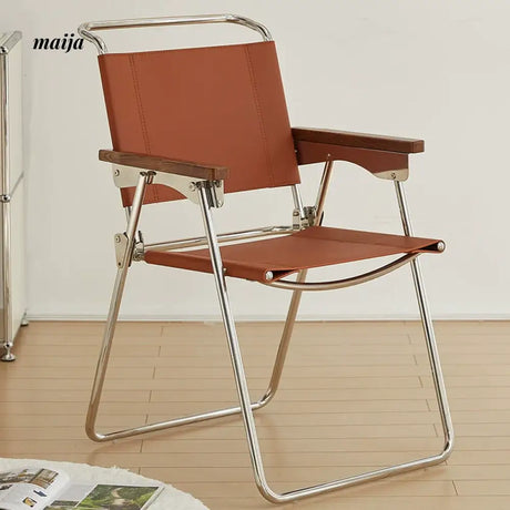 MIKA Retro Saddle Leather Folding Chair from MIKA