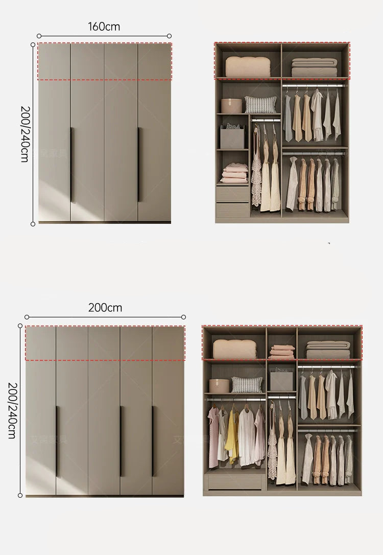 AIWO Magnus Minimalist Multi-Door Wardrobe with Organized Storage from AIWO
