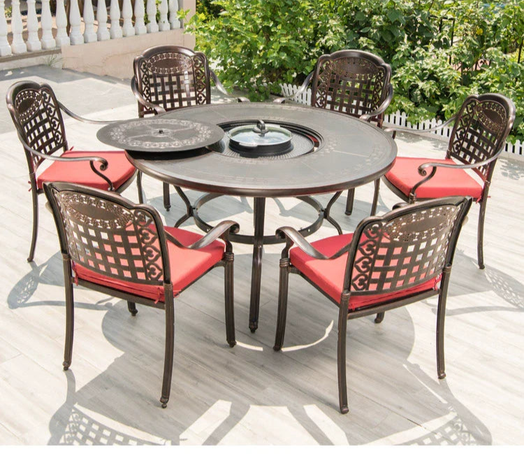 MOJIA Fenwick Luxury Outdoor BBQ & Hot Pot Table with Minimalist Design from MOJIA
