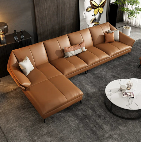DIPU Harper Minimalist Leather Scandinavian Sofa from DIPU