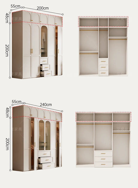 AIWO Romy Economical French Cream Wardrobe with Desk Integration from AIWO