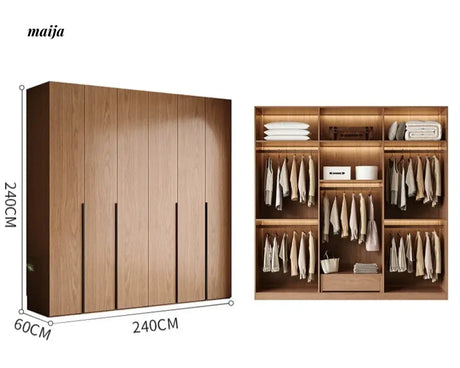 MEIHOUSE Antique Style Walnut Bedroom Large Wardrobe Cabinet from MEIHOUSE