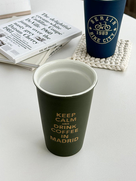 YASUKI Akira Elegant Matte Ceramic Coffee Grip Cup from YASUKI