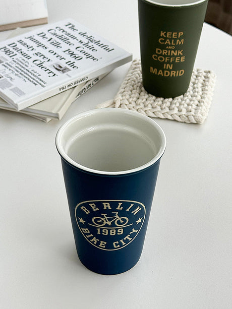 YASUKI Akira Elegant Matte Ceramic Coffee Grip Cup from YASUKI