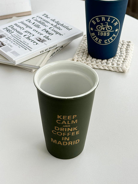 YASUKI Akira Elegant Matte Ceramic Coffee Grip Cup from YASUKI