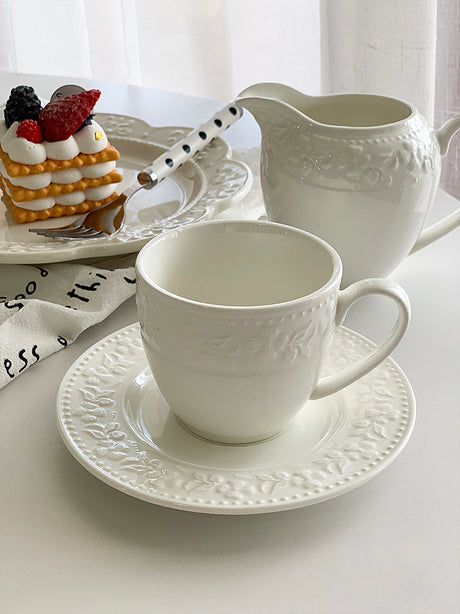 YASUKI Marcellus Elegant Floral Design Ceramic Milk Pot from YASUKI