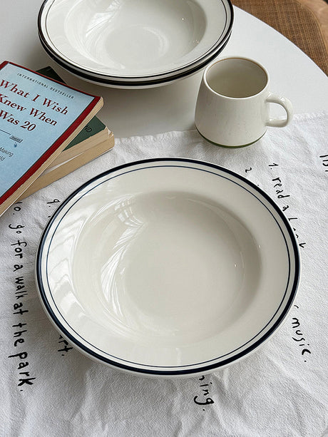 YASUKI Chenhao Minimalist INS Texture White Ceramic Bowl from YASUKI