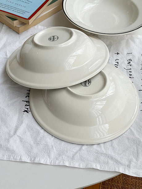 YASUKI Chenhao Minimalist INS Texture White Ceramic Bowl from YASUKI