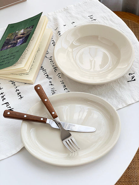 YASUKI Chenhao Minimalist INS Texture White Ceramic Bowl from YASUKI