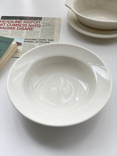 YASUKI Chenhao Minimalist INS Texture White Ceramic Bowl from YASUKI