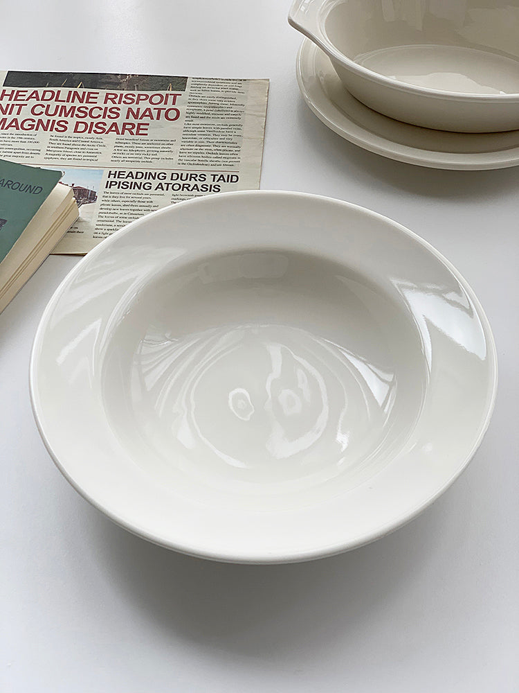YASUKI Chenhao Minimalist INS Texture White Ceramic Bowl from YASUKI