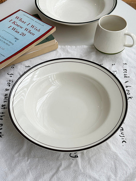 YASUKI Chenhao Minimalist INS Texture White Ceramic Bowl from YASUKI