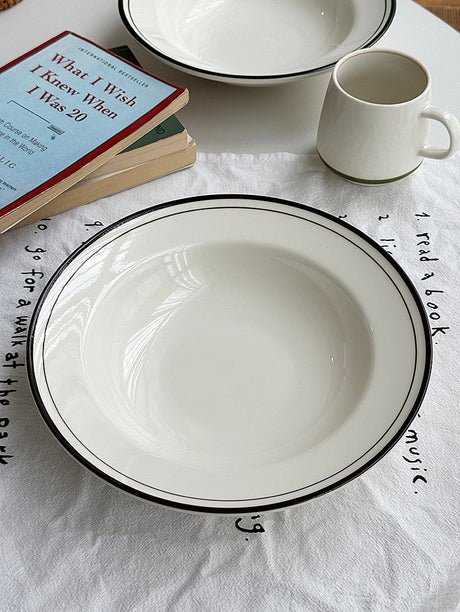 YASUKI Chenhao Minimalist INS Texture White Ceramic Bowl from YASUKI