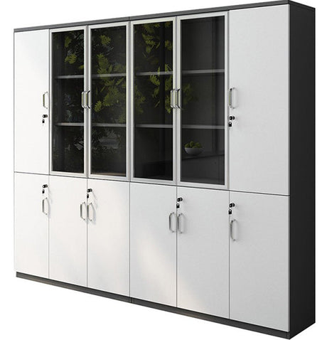 MUTINI Jasper Chic Glass-Front Locking Office Cabinet from MUTINI