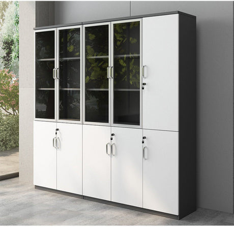 MUTINI Jasper Chic Glass-Front Locking Office Cabinet from MUTINI