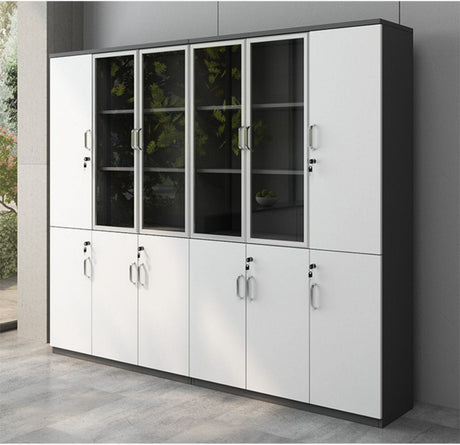 MUTINI Jasper Chic Glass-Front Locking Office Cabinet from MUTINI
