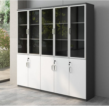 MUTINI Jasper Chic Glass-Front Locking Office Cabinet from MUTINI