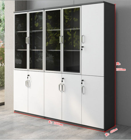 MUTINI Jasper Chic Glass-Front Locking Office Cabinet from MUTINI