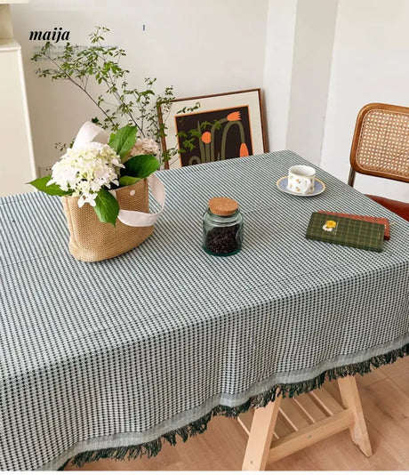 MAN YUE HOME Japanese Rectangular Cotton Coffee Tablecloth from MAN YUE HOME