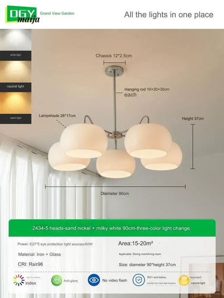GVG Cream Persimmon Ceiling Lamp from Kaiyashi