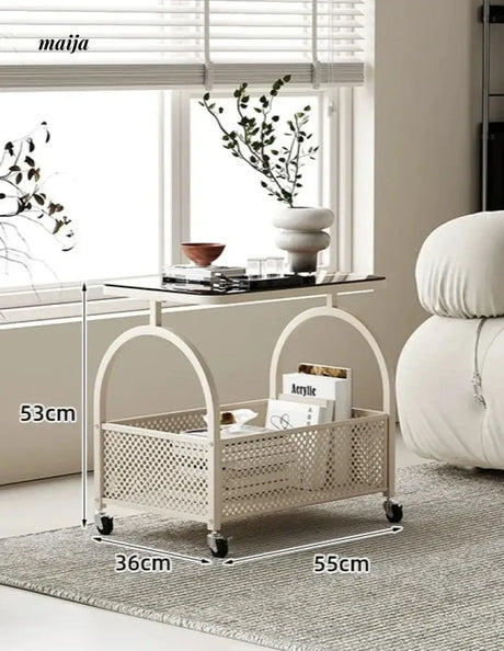 Jodie Cream Bedside Coffee Cart from Kaiyashi