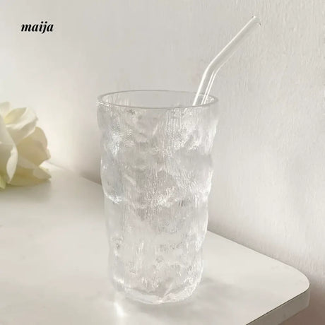 BANKE Glacier Straw Girl Coffee Water Glass Cup from BANKE