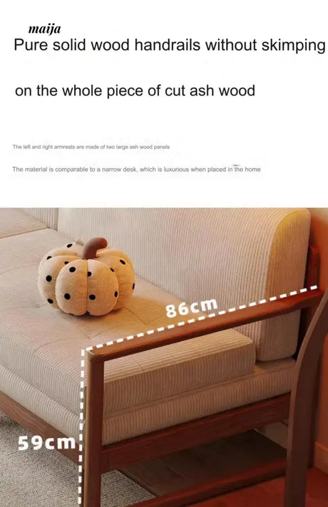 Retro Solid Wood Extendable Sofa Bed from AI
