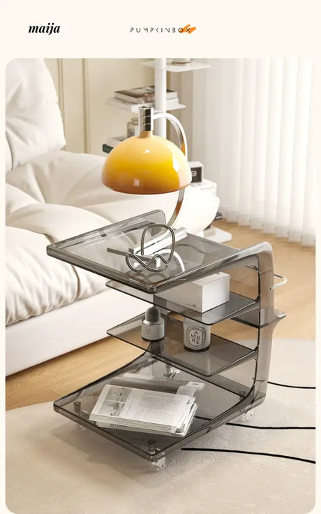 PUMPKIN BOX Acrylic Cream Coffee Table Cart from PUMPKIN BOX