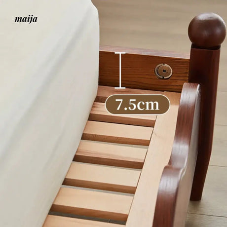 DOSMARS Claire Creamy Retro Solid Wood Bed from DOSMARS