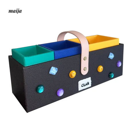 CLICK High-End Leather Desktop Storage Basket Organizer from CLICK