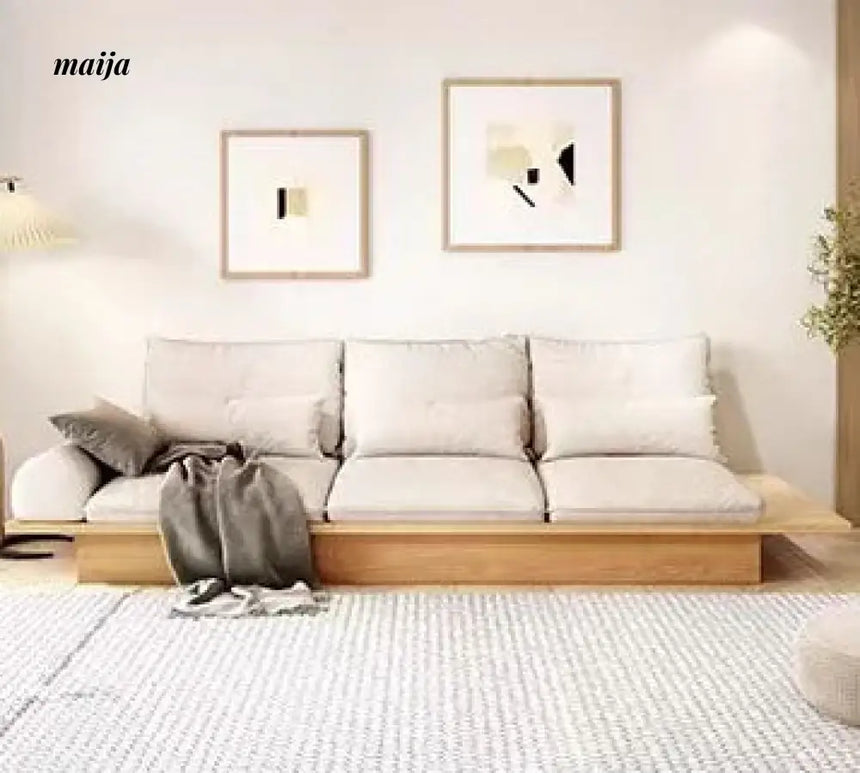 Japanese Style Solid Wood Modular Sofa with Storage from maija