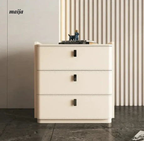 Jacobson Leather Wrap Bedside Table from Mufanli