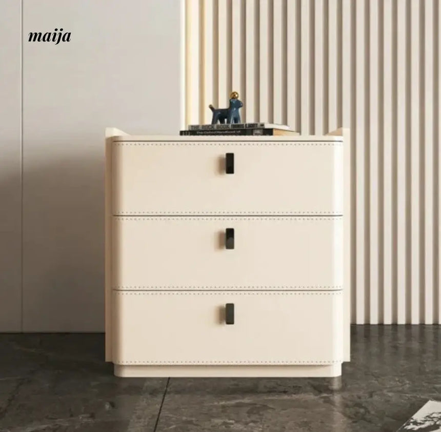 Jacobson Leather Wrap Bedside Table from Mufanli